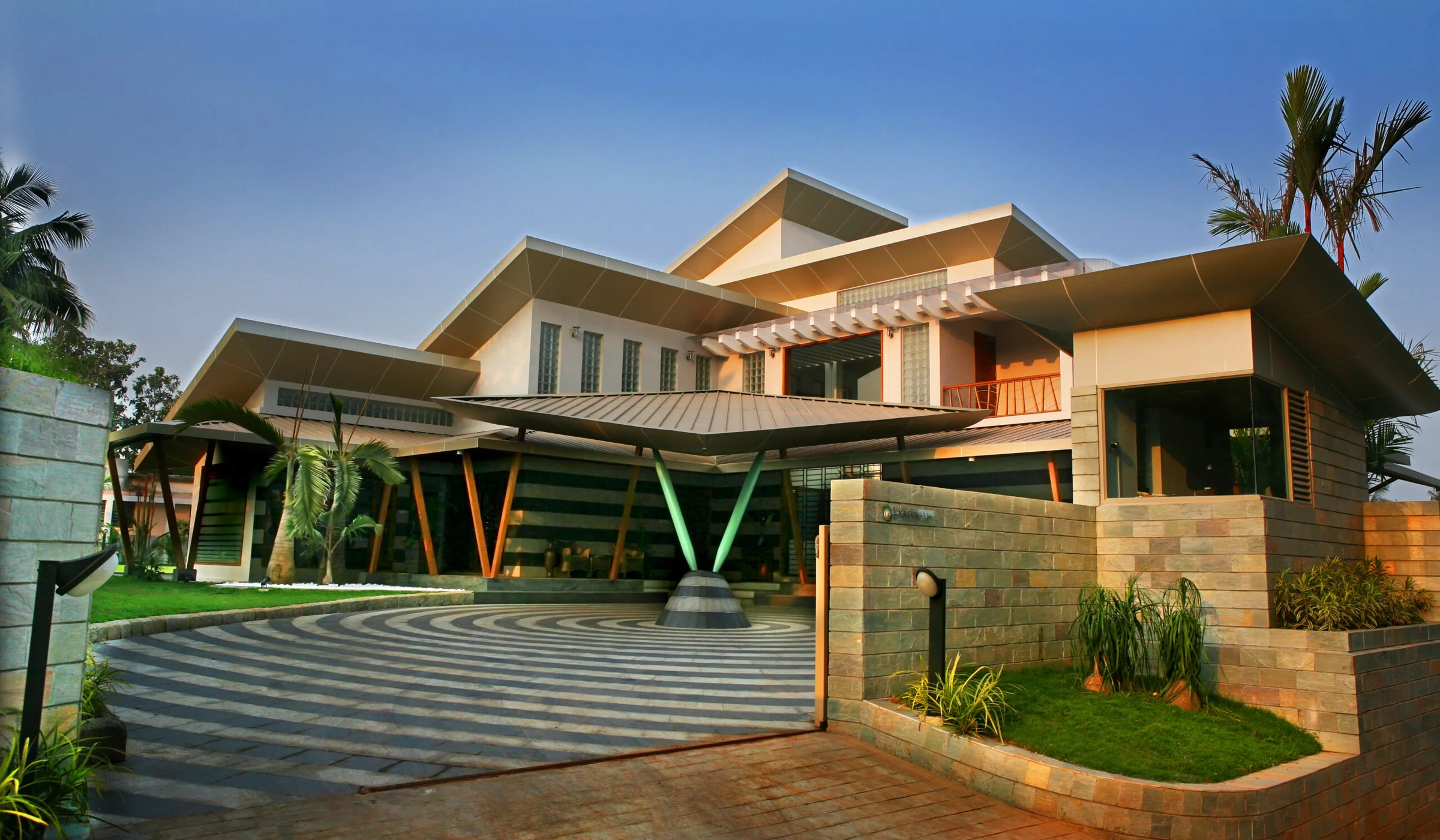 The bungalow at dusk
