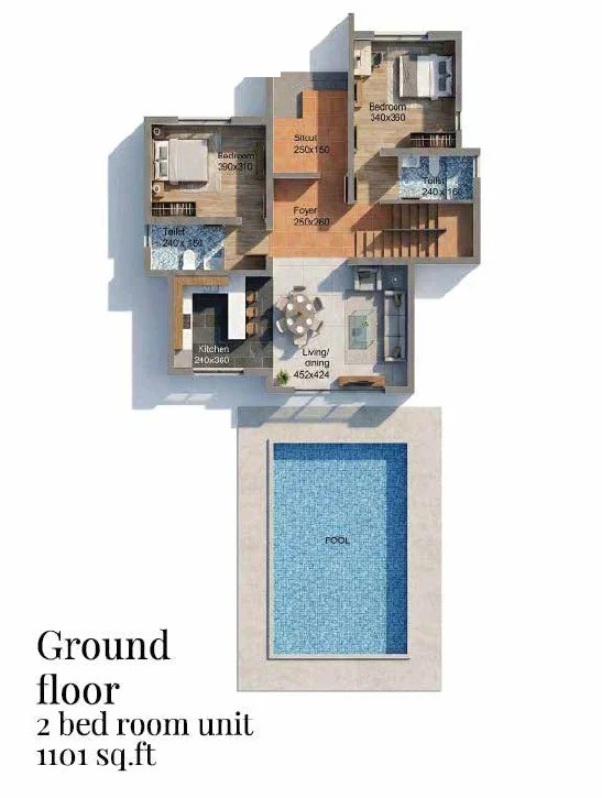 Villa Type A, ground floor plan