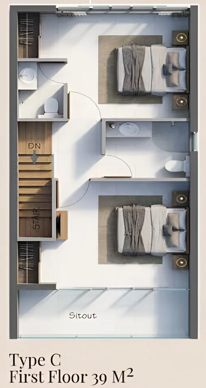 Villa Type C, first floor plan